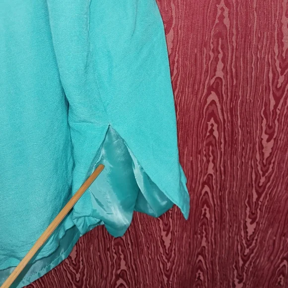 LEVINE CLASSIC 2 Piece Teal 3/4 Sleeve Collarless Button Skirt Suit Womes 20W/30 - Picture 7 of 16